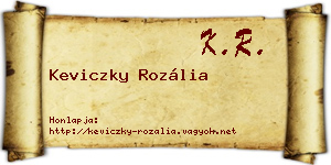 Keviczky Rozália névjegykártya