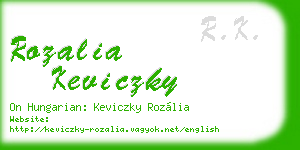 rozalia keviczky business card