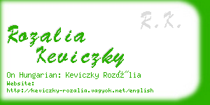 rozalia keviczky business card